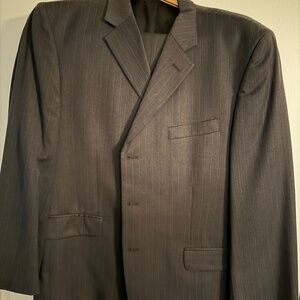 Charcoal Gray 3-button Pinstriped Suit
